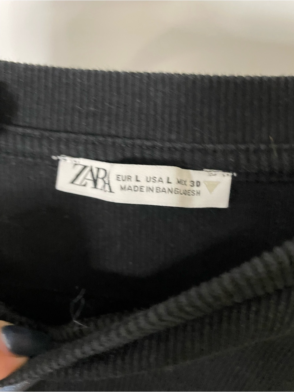 ZARA Black Ribbed Tee with Layered Ruffle Sleeves - Picture 3 of 5
